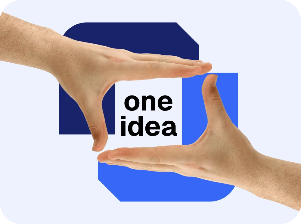 Two hands framing the words one idea over the nhbm symbol